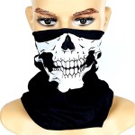 Face protection mask, skull design, black and white color